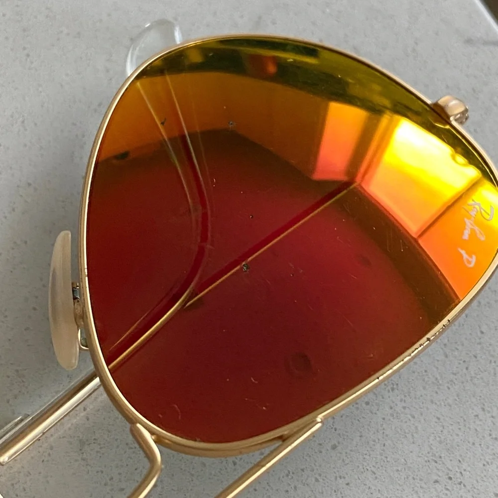 Ray-Ban Aviator Sunglasses Mirror Large 3025 Orange 58-14‎
